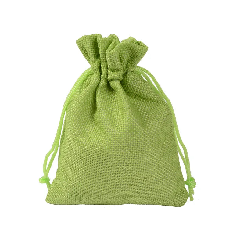 Hot Selling 10Pcs/Lot Multi-Color Jewelry Gift Drawstring Bags Jute Ring Necklace Burlap Storage Pouches Can Be Customized