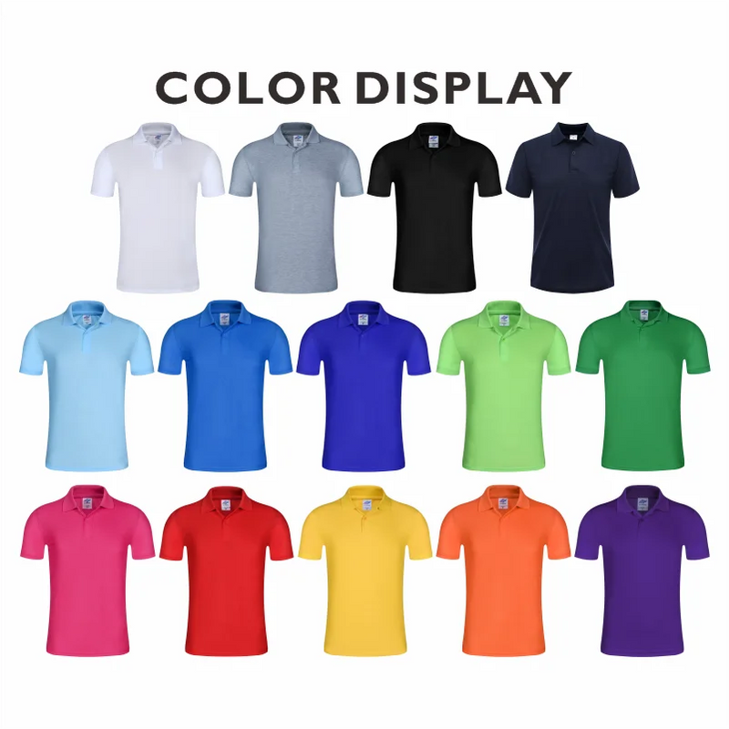 Solid color Short-sleeved Lapel POLO Shirt Versatile Business Casual Tops Summer Custom Logo Embroidery Printed T-shirt