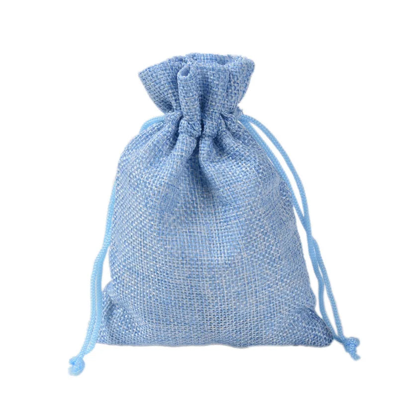 Hot Selling 10Pcs/Lot Multi-Color Jewelry Gift Drawstring Bags Jute Ring Necklace Burlap Storage Pouches Can Be Customized