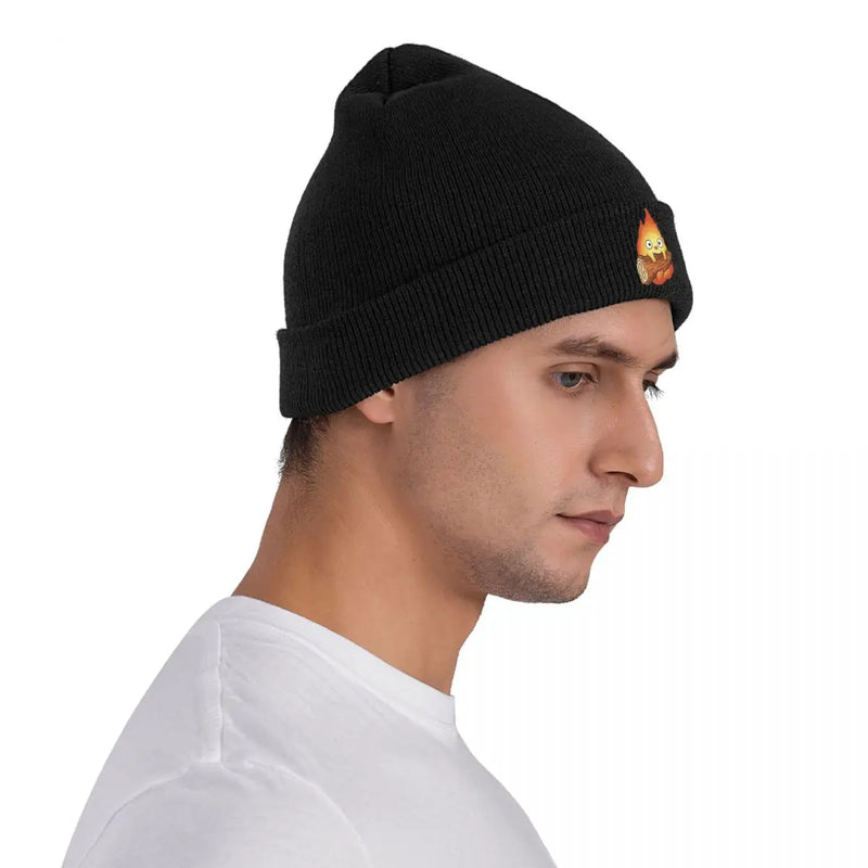 Warm Knitted Yarn Hat Calcifer Lightweight and Stylish Beanie for Outdoor Activities and Everyday Wear