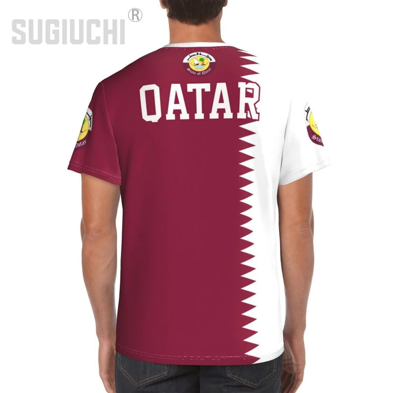 Custom Name Number Qatar Flag Emblem 3D T-shirts For Men Women Tees jersey team Clothes Soccer Football Fans Gift T shirt