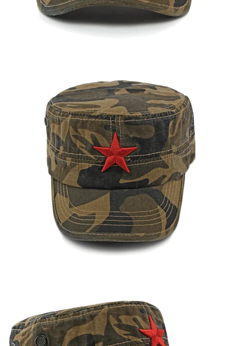 Men's Camouflage Flat Top Baseball Cap, Outdoor Sports Caps, Tactical Dad Hat, Casual Cadet, Trucker Hats