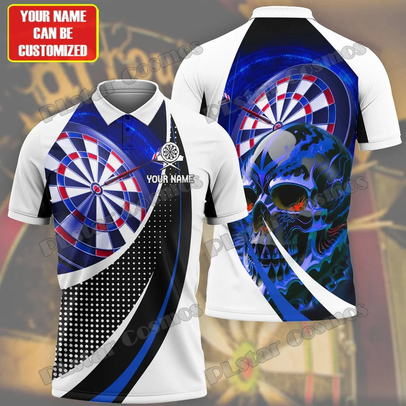 PLstar Cosmos Darts Board Wolf,Tiger,Lion,Bear Personalized Name 3D Printed Premium Men's Polo Shirt Summer Casual Shirt POL207