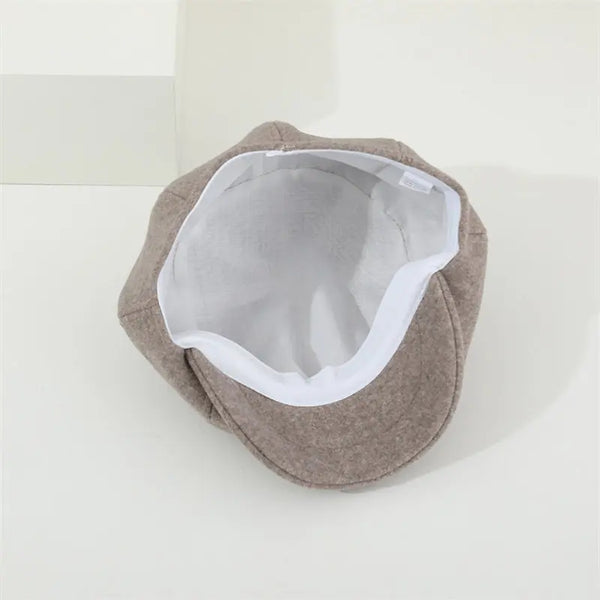 Autumn Acrylic Warm Solid Octagonal Hats for Child Girl and Boy Berets Painter Hat Beanie Cap 01