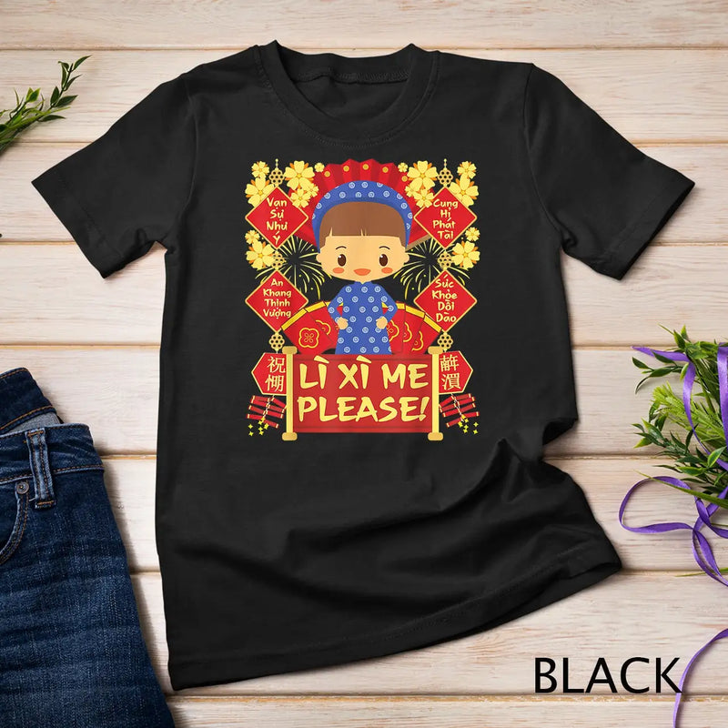 Li Xi Me Please Boy 2024 Kid Vietnamese Lunar New Year T Shirt Sweat