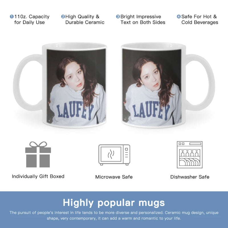 Singer Laufey Bewitched Classic Vintage Ceramic Mug Cute Coffee Tea Milk Stave Mugs And Cups with Handle Novelty Gifts