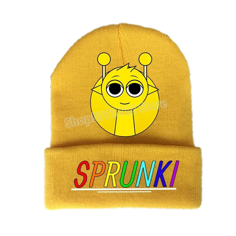 Sprunki Knitted Hat Incredibox Autumn Winter Cute Adult Cap Anime Pattern Print Bonnets Warm Comfortable Beanies Baby Show Gift