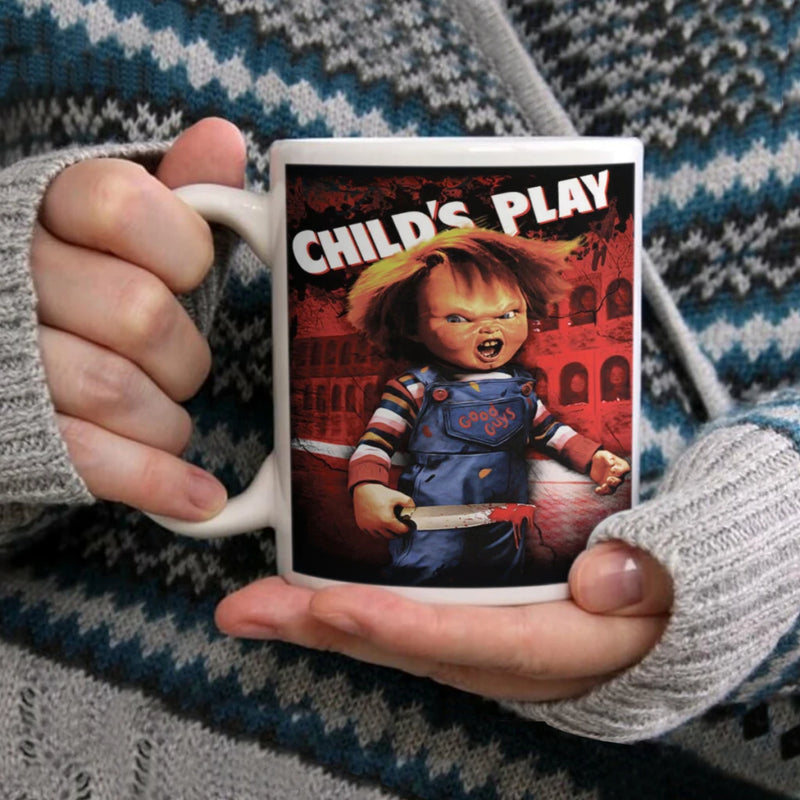 Horror Movie Chucky Child's Play Coffee Mug 11oz Fun Ceramic Coffee Tea Cocoa Cup Handle Tea Drink Cup