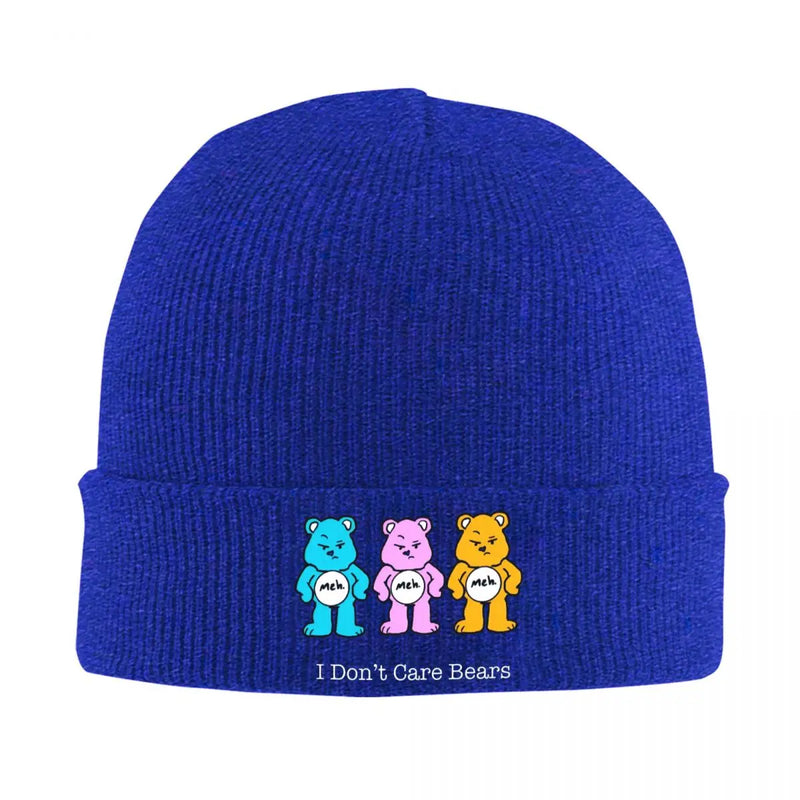 I Don't Care Bears 64153561 Beanie Hats Bonnet Hats Adult Unisex Vintage Kpop Knitted Hat Autumn Graphic Elastic Caps