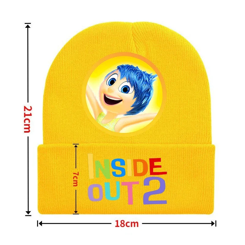 Inside Out 2 Kid Knitted Hats Keep Warm Anxiety Joy Sadness Anger Stretch Caps Soft Comfort Autumn Winter Boy Girl Beanie Gifts