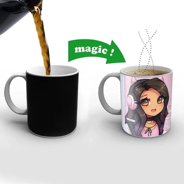 Cute A-Aphmau with Wings Coffee Mugs And Mug Creative Color Change Tea Cup Ceramic Milk Cups Novelty Gifts