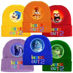 Inside Out 2 Kid Knitted Hats Keep Warm Anxiety Joy Sadness Anger Stretch Caps Soft Comfort Autumn Winter Boy Girl Beanie Gifts