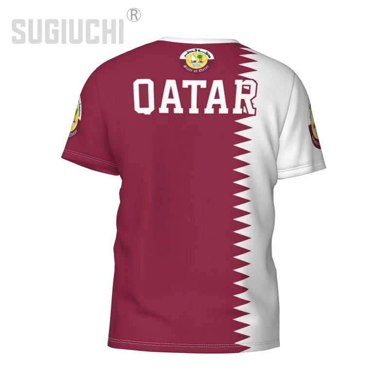 Custom Name Number Qatar Flag Emblem 3D T-shirts For Men Women Tees jersey team Clothes Soccer Football Fans Gift T shirt