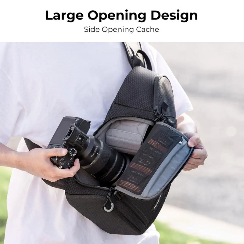 K&F Concept 10L Camera Sling Bag Crossbody Bag Waterproof Camera Shoulder Backpack for DSLR Camera Case with Tripod Holder