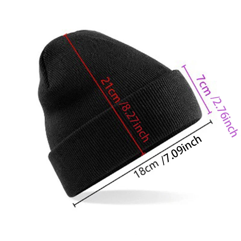 Kuromi Knitted Hat for Children A-Z Letters Cartoon Beanies Cap Winter Kids Street Hats Outdoor Warm Knitted Cap Black Hats Gift