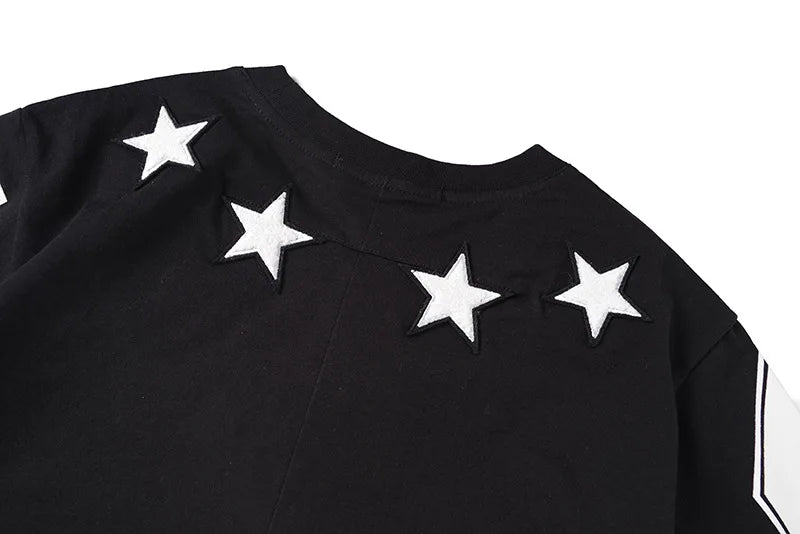 Fashion 2022 Brand Star 74 Digital Flocking Embroidery Cotton Short-sleeved O-neck T-shirt for Men Women Lovers Tees Streetwear