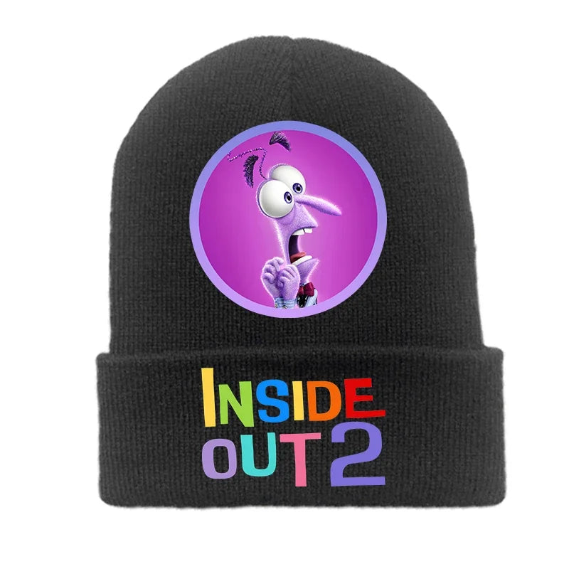 Inside Out 2 Kid Knitted Hats Keep Warm Anxiety Joy Sadness Anger Stretch Caps Soft Comfort Autumn Winter Boy Girl Beanie Gifts