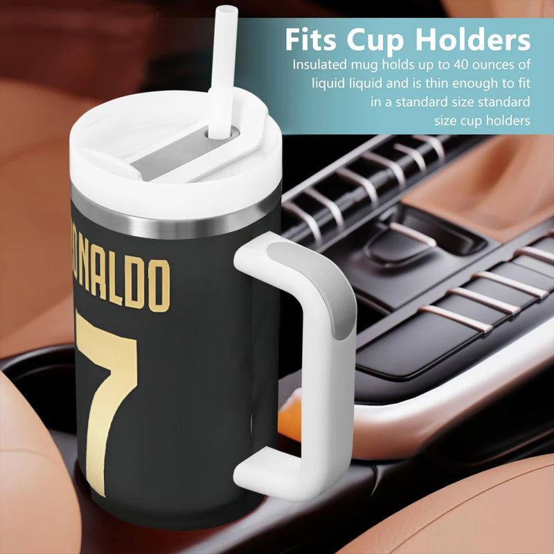 Car Travel Mugs CR7-Cristiano Stainless Steel 304 Tumbler Water Bottle 40oz/1200ml