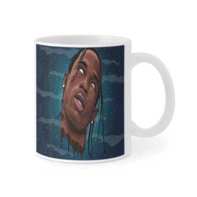 Jackboys Travis Scott Coffee Mug 11oz Fun Ceramic Coffee Tea Cocoa Cup Handle Tea Drink Cup