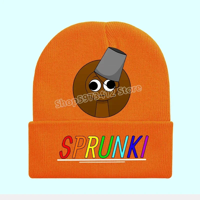 Sprunki Knitted Hat Incredibox Autumn Winter Cute Adult Cap Anime Pattern Print Bonnets Warm Comfortable Beanies Baby Show Gift