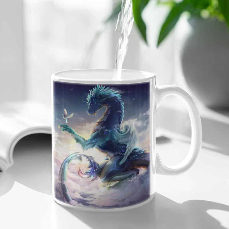 Animals Black Dragon Coffee Mug 11oz Fun Ceramic Coffee Tea Cocoa Cup Handle Tea Drink Cup