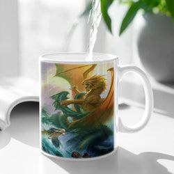 Animals Black Dragon Coffee Mug 11oz Fun Ceramic Coffee Tea Cocoa Cup Handle Tea Drink Cup