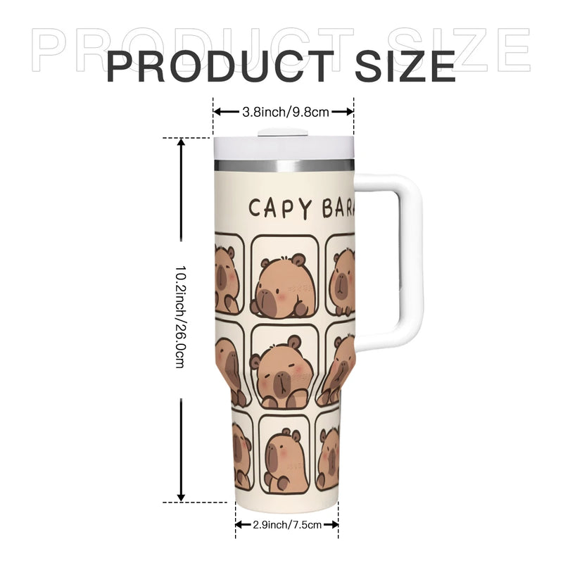 Car Travel Mugs Capybara Stainless Steel 304 Tumbler Water Bottle 40oz/1200ml