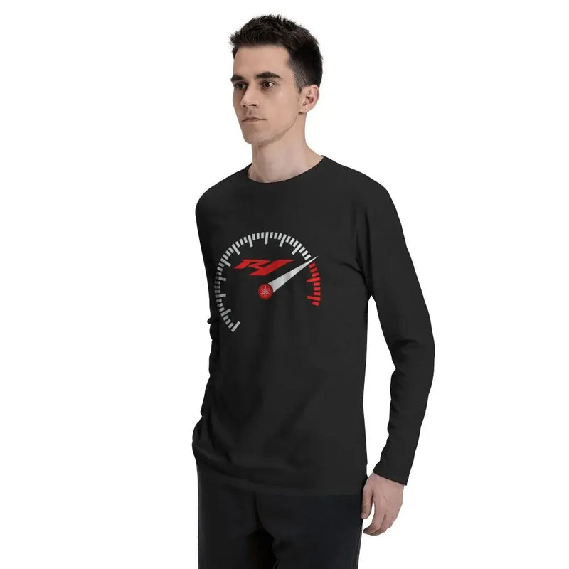 R1 Yzf Super Sports Motorcycle Rev Counter 01 Long Sleeve T-Shirts T-shirt Tee Soft Style Natural Streetwear