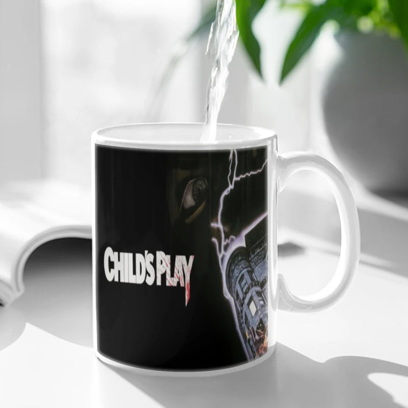 Horror Movie Chucky Child's Play Coffee Mug 11oz Fun Ceramic Coffee Tea Cocoa Cup Handle Tea Drink Cup