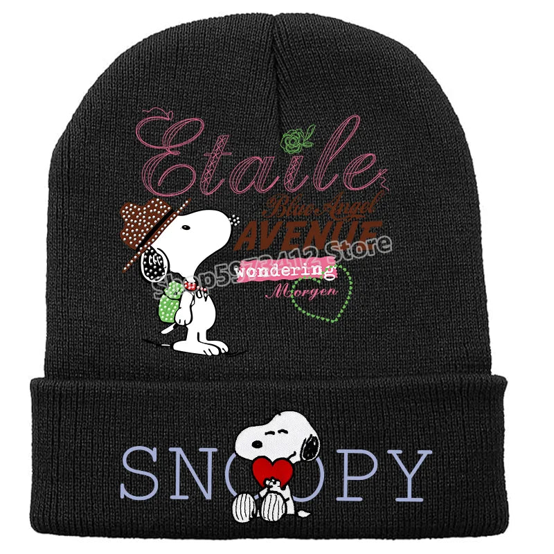 Snoopy Knitted Hats Kawaii Peanuts Comic Skullies Beanies Boys Girls Winter Warmer Bonnet Women Men Kids Casual Cap Anime Gift