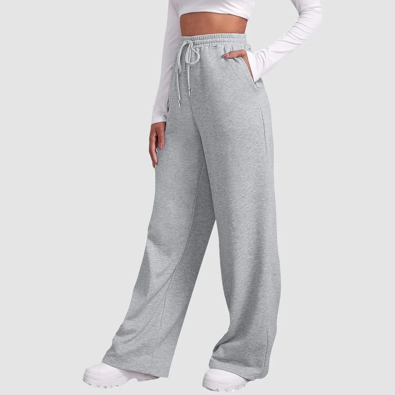 Women’s Fleece Lined Sweatpants Wide Straight Leg Pants Bottom Sweatpants Joggers Pants Workout High Waisted Pants With Pockets