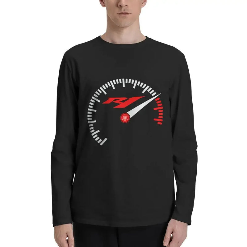 R1 Yzf Super Sports Motorcycle Rev Counter 01 Long Sleeve T-Shirts T-shirt Tee Soft Style Natural Streetwear