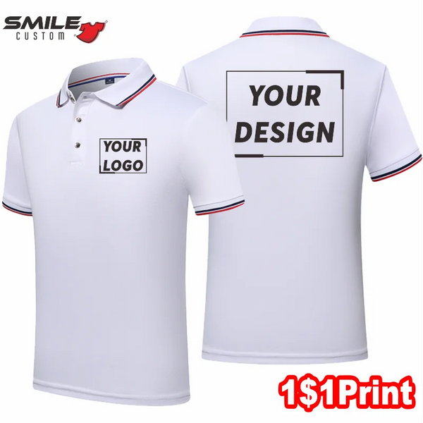 Summer Men's And Women's Lapel Polo Custom Embroidered Logo Casual Short Sleeve Top Personality Design Print Brand Shirt 9 Color