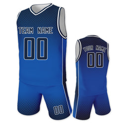 Gradient Blue Custom Kids Basketball Jersey Set with Name Number Basketball Team Sports Uniform Boys Girls Sublimation Tank Top