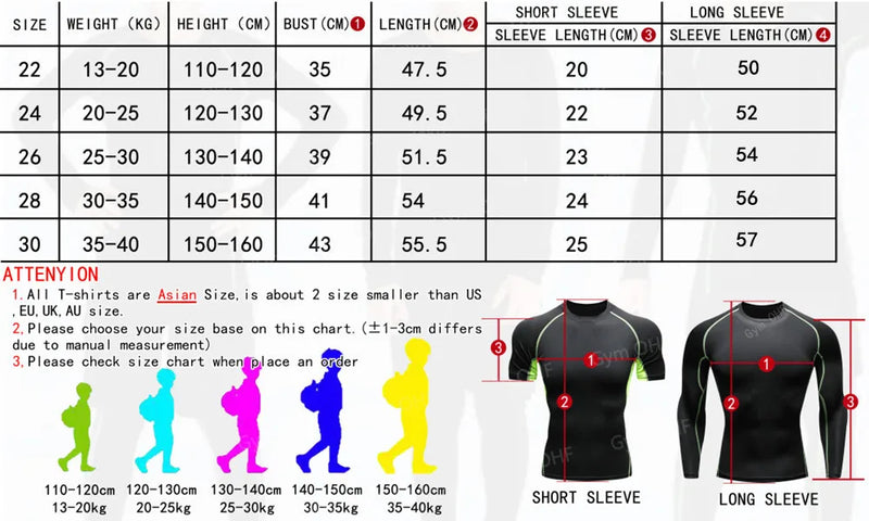 Rashguard Tracksuit Boy's Sweat Suit Kid's Sets Gym Fitness Running Compression T Shirt Pants children Sportsuits Anime Hunter X