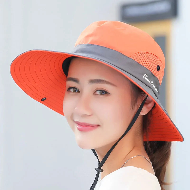 Unisex Fishing Hat Men Sun UV Protection Outdoor Fishing Cap Women Large Wide Brim Breathable Sunshade Casual Fishing Hats