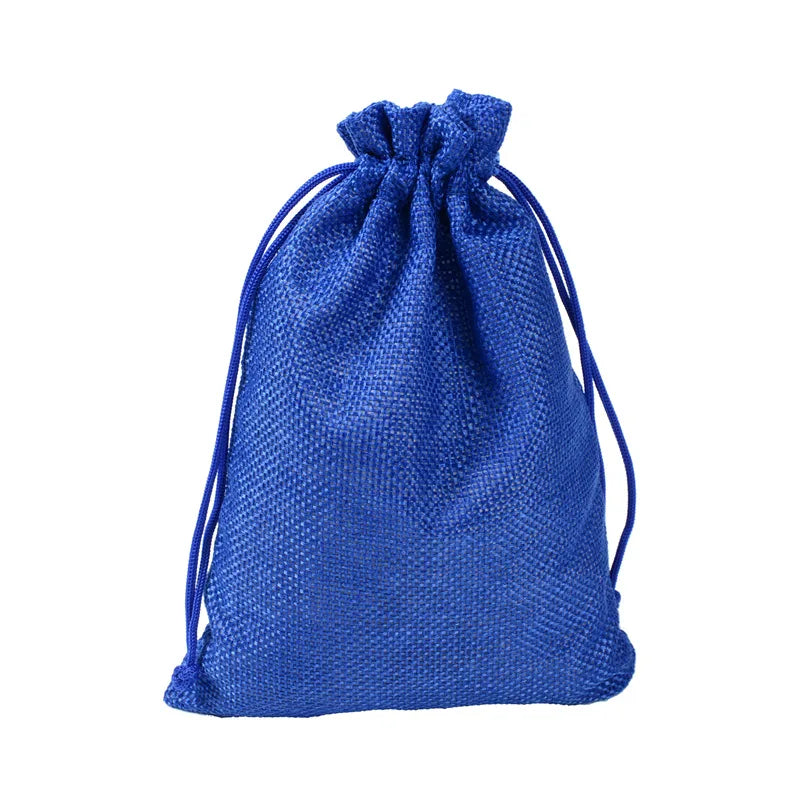 Hot Selling 10Pcs/Lot Multi-Color Jewelry Gift Drawstring Bags Jute Ring Necklace Burlap Storage Pouches Can Be Customized