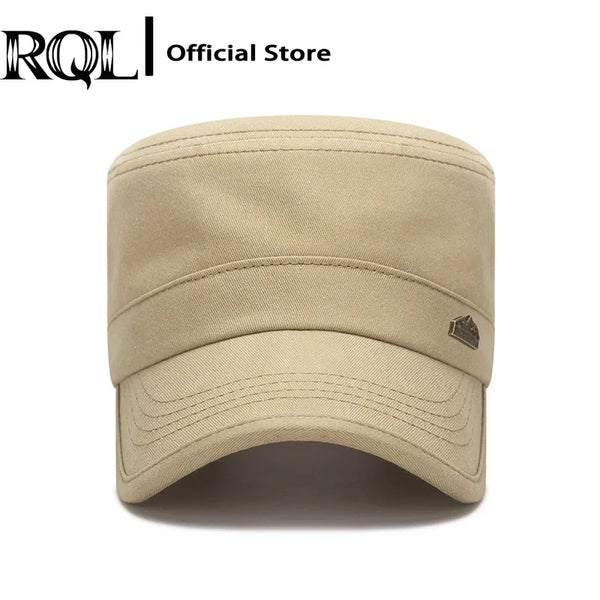 Unisex Twill Military Hat Flat Top Cap for Men Fashion Cadet Army Cap Cotton Winter Outdoor Sports Dad Hat Trucker Hat Plain