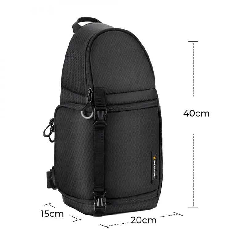 K&F Concept 10L Camera Sling Bag Crossbody Bag Waterproof Camera Shoulder Backpack for DSLR Camera Case with Tripod Holder