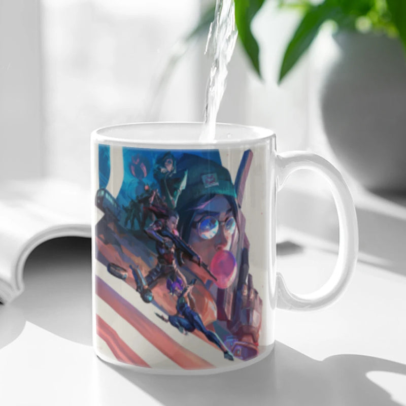 Popular The First Personvisual Angle Design Game VALORANT Coffee Mug Ceramic Water Cup Heat Sensitive Coffee Cups