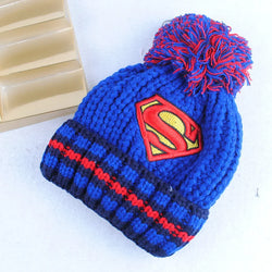 Marvel Spiderman New Fashion Autumn Winter Cartoon Kids Color Matching Knitted Hat Boys Girl Wool Cap Children Thick Beanies Hat