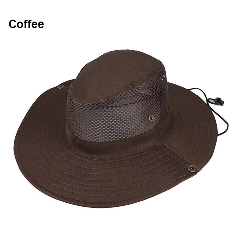 1PC Men's Hat Camping Hiking Hunting Sun Hat Bucket Flap Cap Breathable Nepalese Outdoor Fishing Cycling Wide Brim Hat