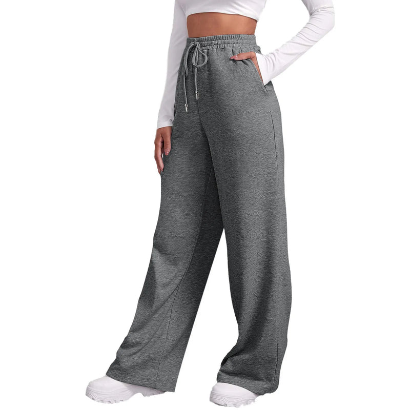 Women’s Fleece Lined Sweatpants Wide Straight Leg Pants Bottom Sweatpants Joggers Pants Workout High Waisted Pants With Pockets