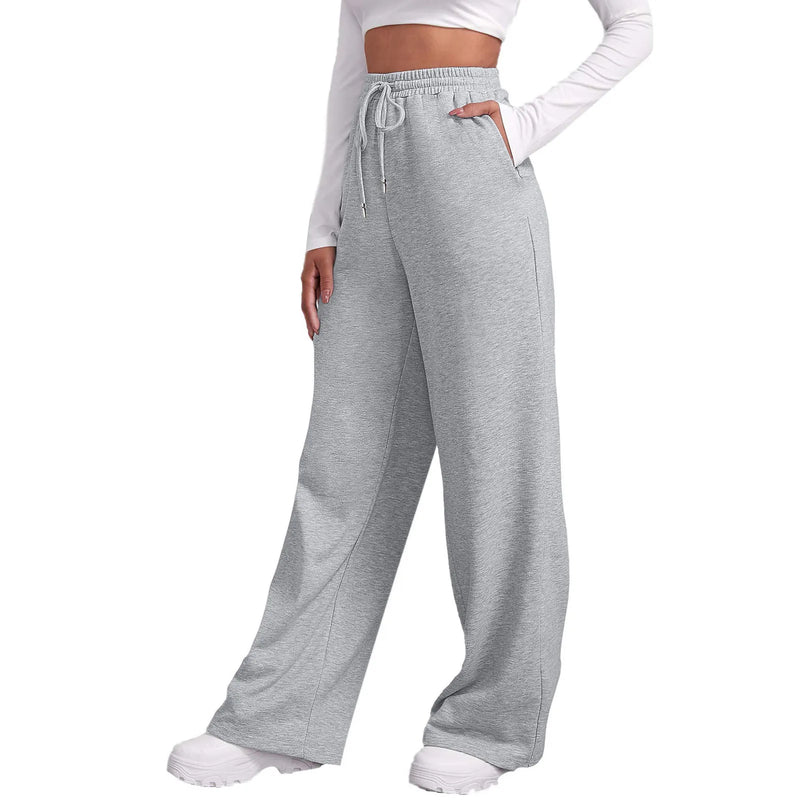 Women’s Fleece Lined Sweatpants Wide Straight Leg Pants Bottom Sweatpants Joggers Pants Workout High Waisted Pants With Pockets