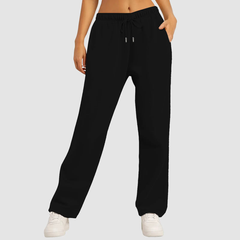 Women’s Fleece Lined Sweatpants Wide Straight Leg Pants Bottom Sweatpants Joggers Pants Workout High Waisted Pants With Pockets