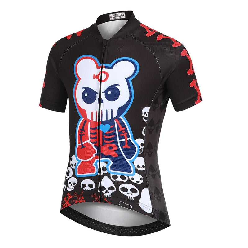 Cartoon Printed Short Sleeve Children's Cycling Jersey Quick-dry Mesh Cloth MTB Bike Riding Wear Boys Girls Bicycle Clothing