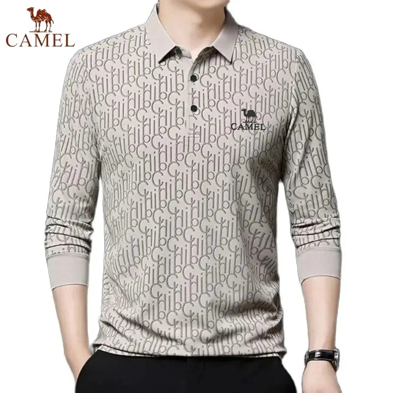 Spring and Autumn Men's Embroidered High Quality Long Sleeve Polo Shirt New Luxury Fashion Business Leisure Multi Functional Top