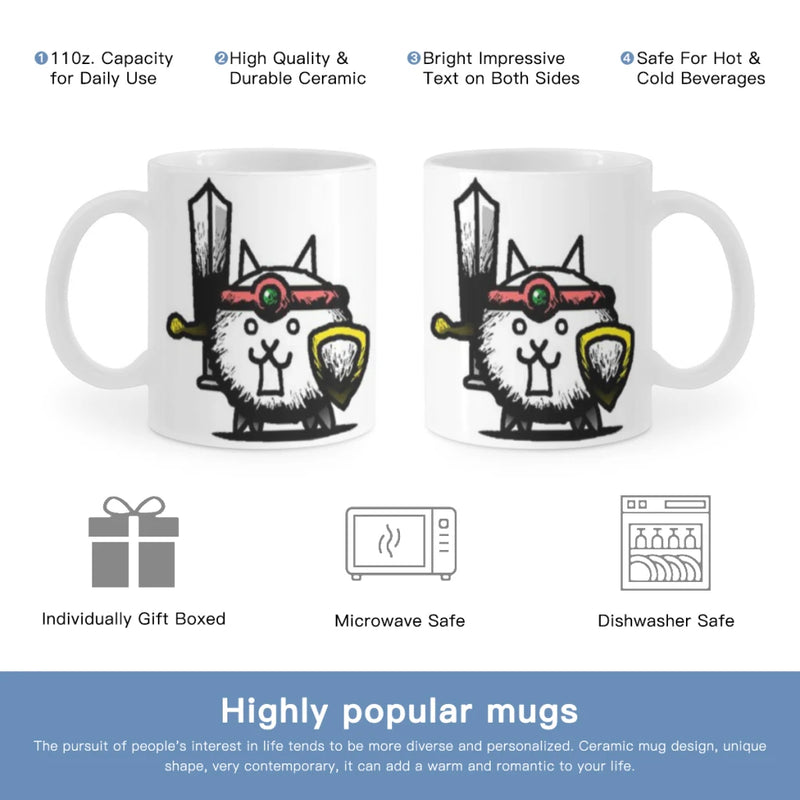 New The Battle Cats Ceramic Mug Cute Coffee Tea Milk Stave Mugs And Cups with Handle Novelty Gifts