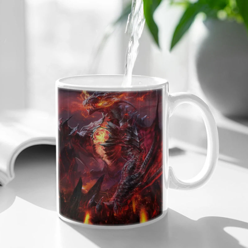 Animals Black Dragon Coffee Mug 11oz Fun Ceramic Coffee Tea Cocoa Cup Handle Tea Drink Cup