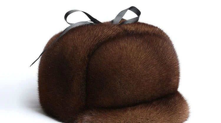 Luxury Winter Man Top Real Mink Fur Bomber Hat Male Genuine Marten Head Warm Black/Brown Caps Best Gift For Dad Gorras